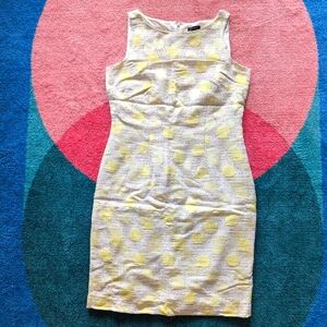 Ann Taylor tweed yellow dot dress